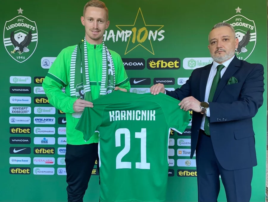 Жан Карничник представен като играч на Лудогорец през 2022 година