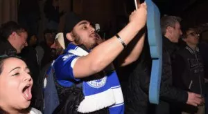 Титлата на отбора влезе вече и на трапезата в Лестър (ФОТО)