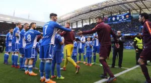 СНИМКА+ВИДЕО: Депортиво направи шпалир на Барселона