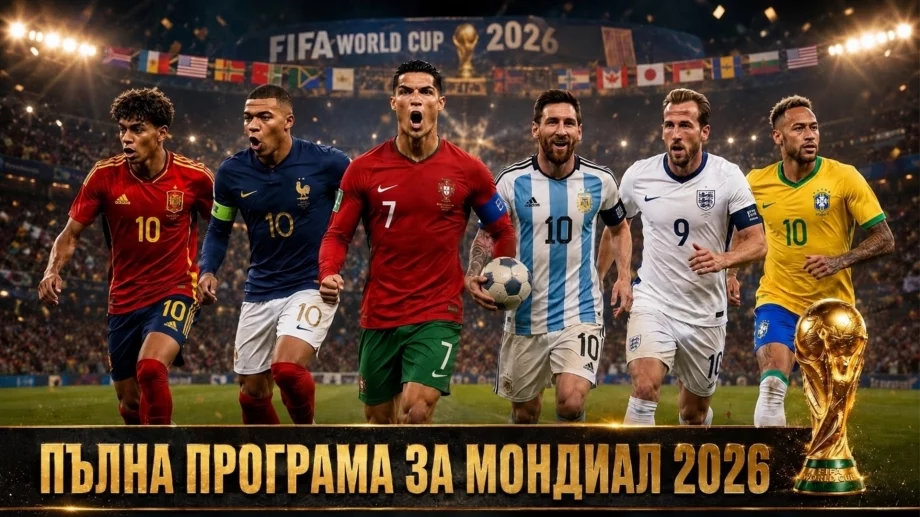 Пълна програма на Световното по футбол 2026 по дати и часове (ОБНОВЕНА)